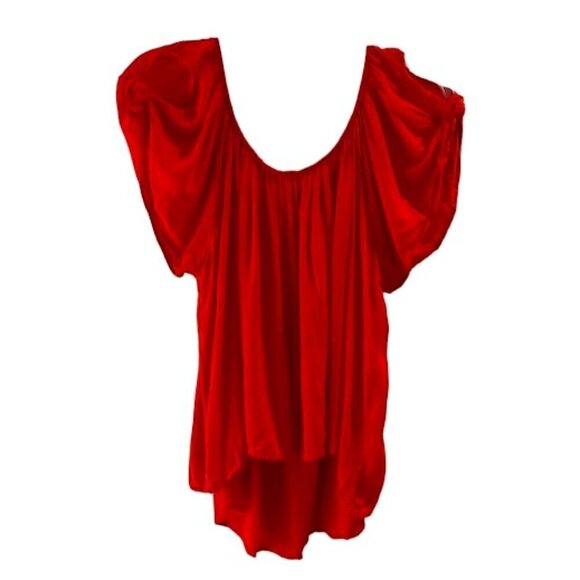 Altar’d state flowey red off the shoulder top - Picture 1 of 3